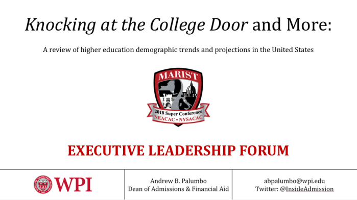 Knocking at the College Door and More Image